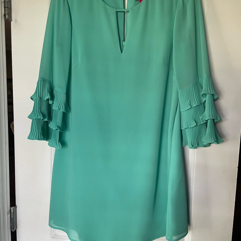 Vince Camuto Teal Long Sleeve Dress